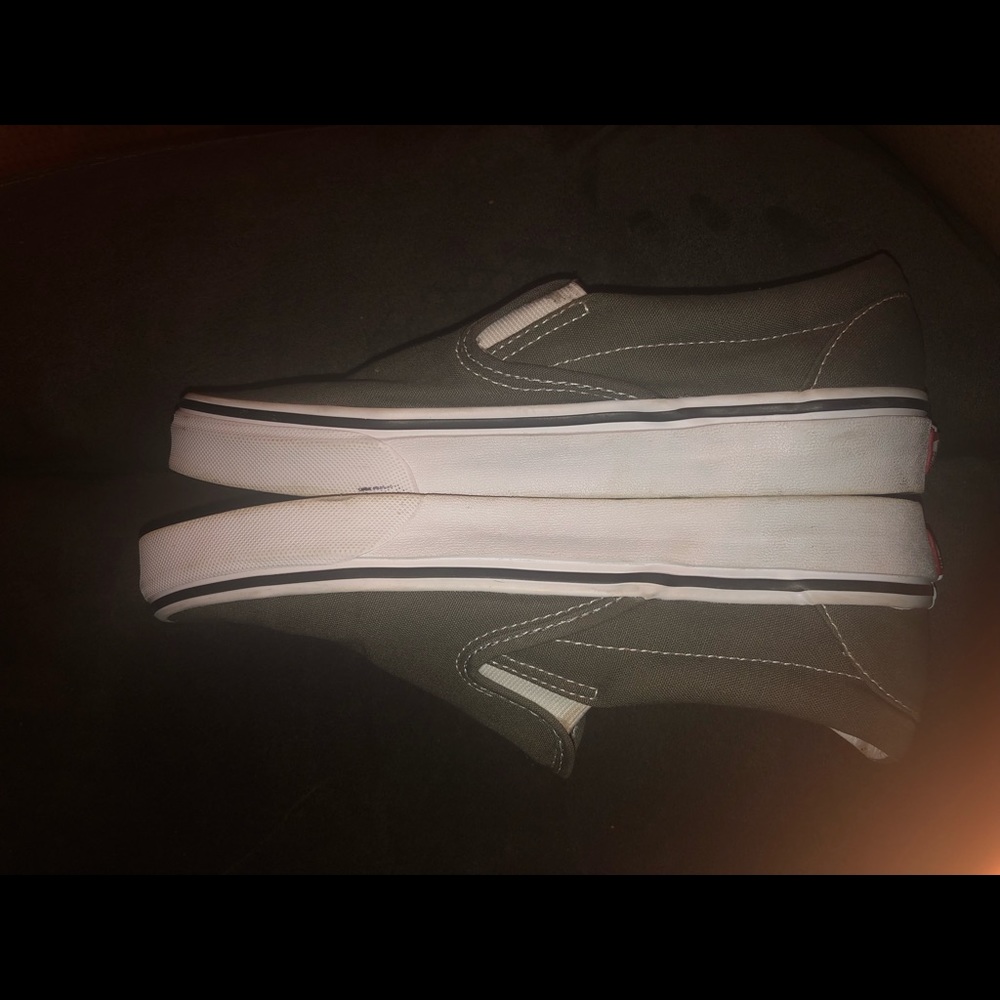 Gray slip on vans